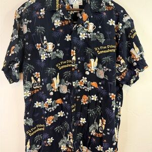 Big Dogs Navy Tropical Camp it’s 5 o’clock somewhere   Shirt